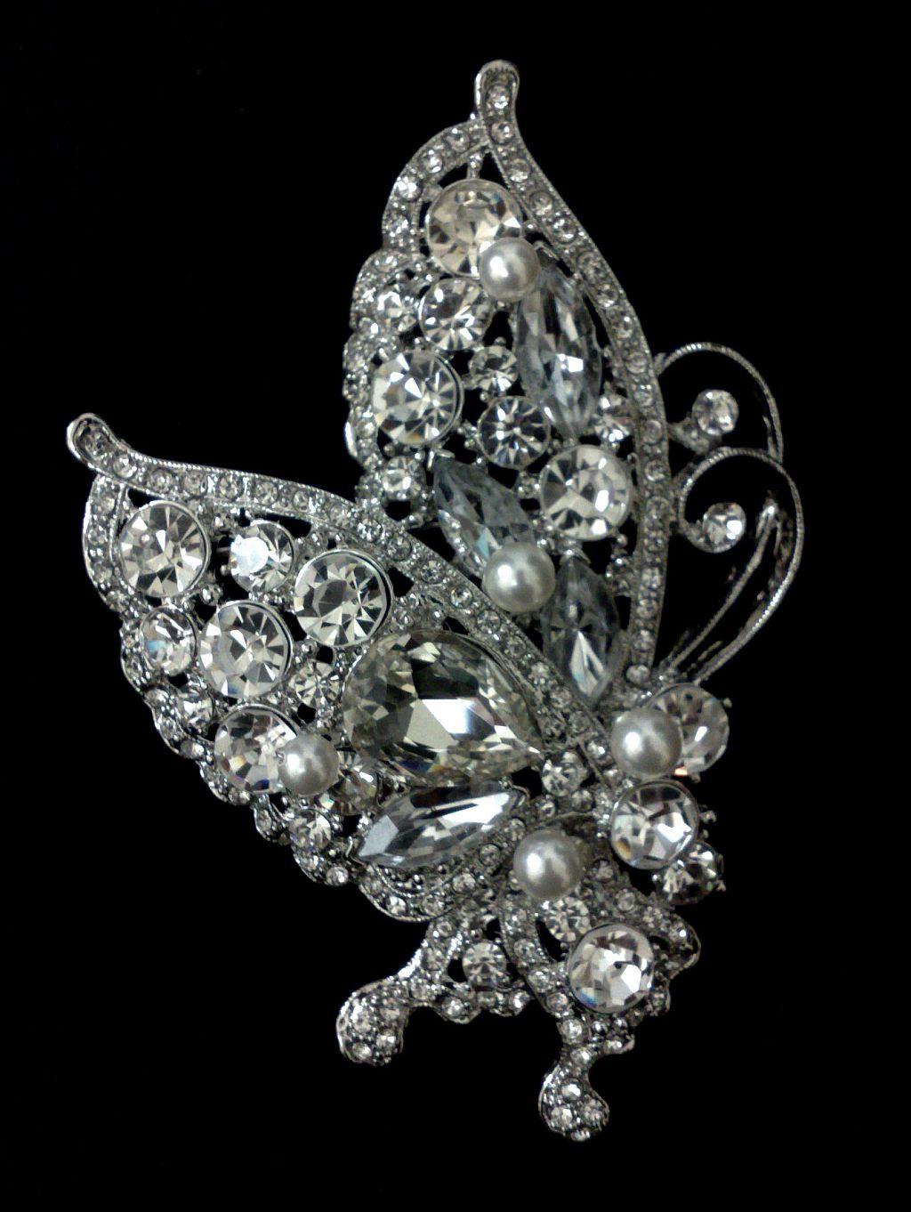 Butterfly Bridal Dress Brooch,