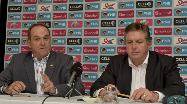 Andre Watson and Duitser Bosman addressing the media in a press conference in November 2013.