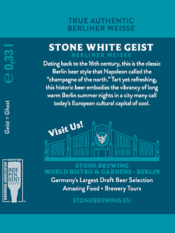 Stone Berlin - White Geist Berliner Weisse 11.2oz Cans