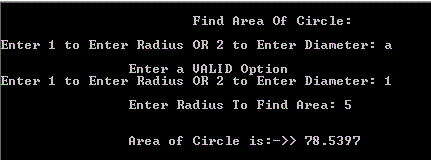 C Program To Find Area Of Circle Using Functions C Programming