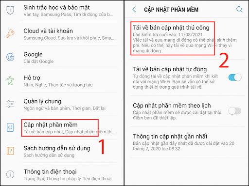 Cập nhật lại phần mềm