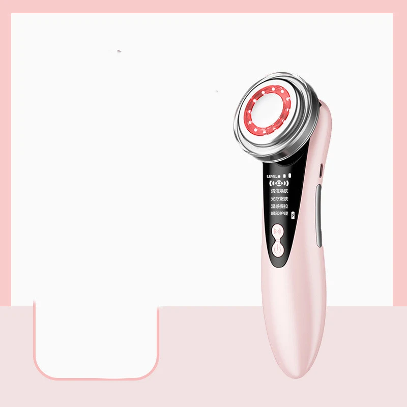 Instrument d'iontophorèse facial à lumière colorée pour les soins de la peau. Améliore la beauté et favorise un teint éclatant et rajeuni.