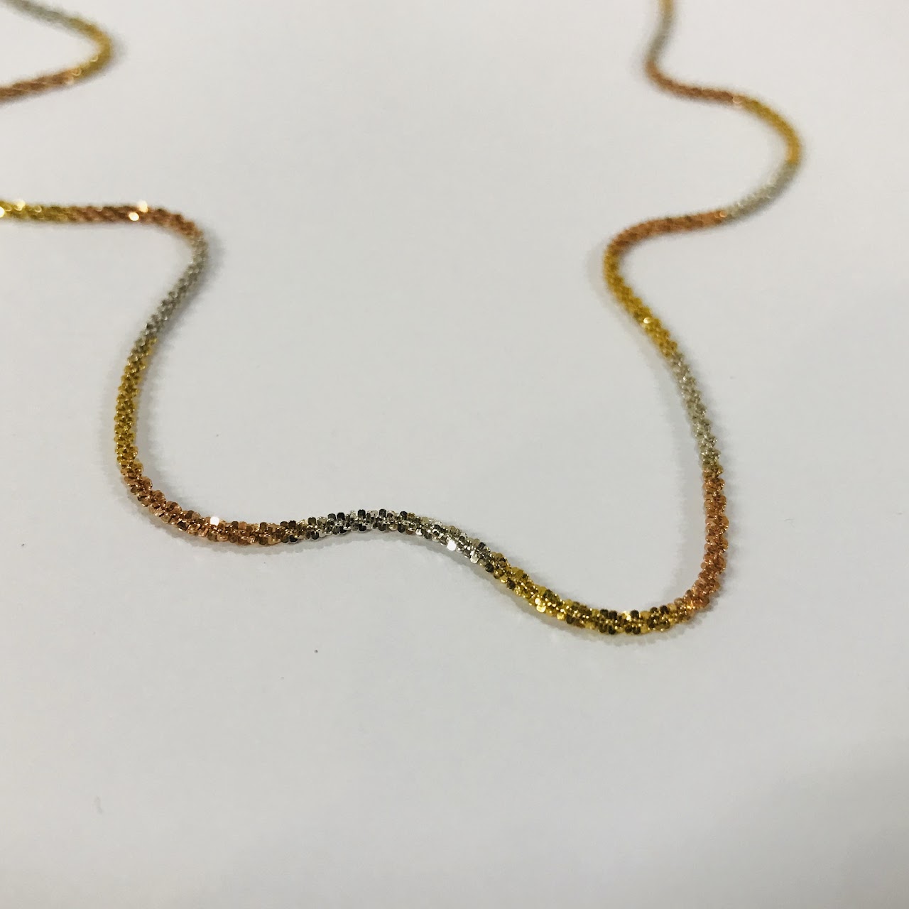 14K Tri-Color Gold Chain Necklace