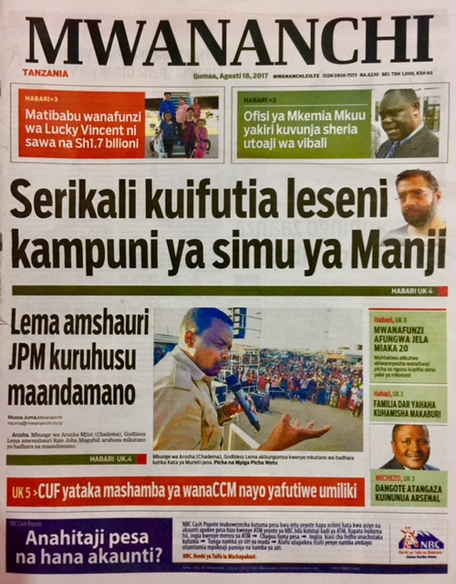 Wabunge wa CCM Kujiunga Chadema..Habari Zilizopo Katika Magazeti ya Leo Ijumaa ya August 18