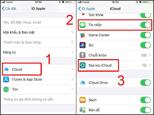 Sao lưu iCloud