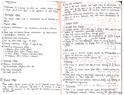 Sterilization Handwritten Notes 3rd Semester B.Pharmacy ,BP304T Pharmaceutical Engineering,BPharmacy,Handwritten Notes,BPharm 3rd Semester,Important Exam Notes,