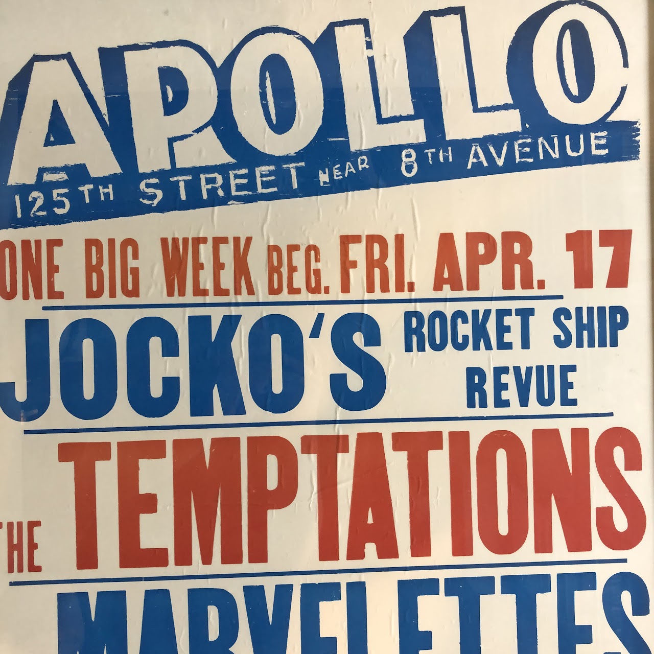 RARE 1964 Apollo Theater Poster