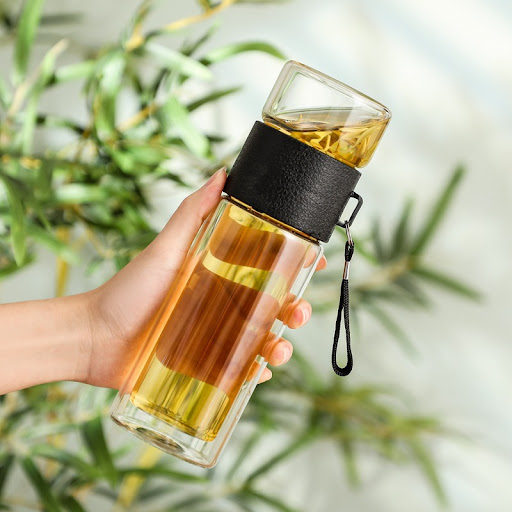 Title 2, Borosilicate Tea Water Separation Glass, Anti-s...