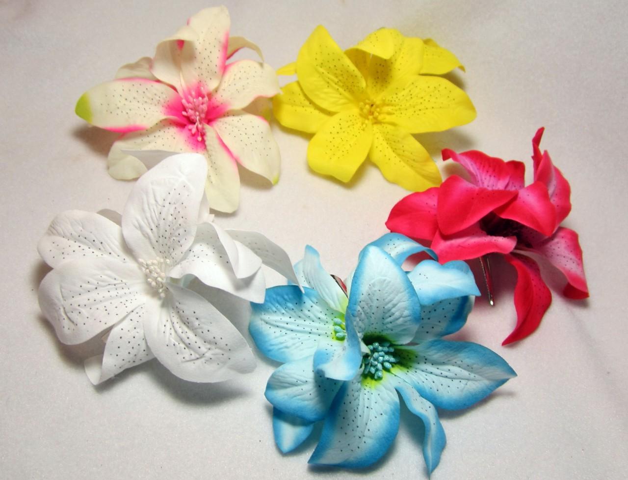 DOZEN Lily Hair Flower Clips-