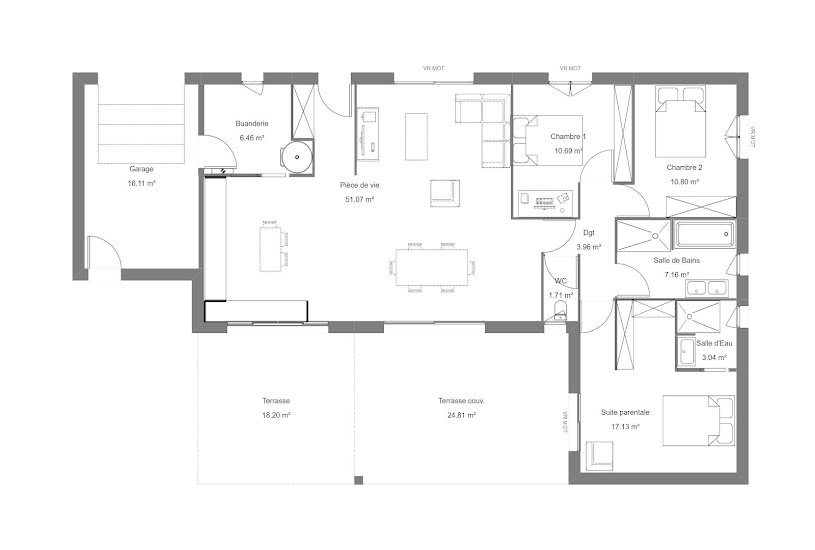  Vente Terrain + Maison - Terrain : 584m² - Maison : 112m² à Labouheyre (40210) 