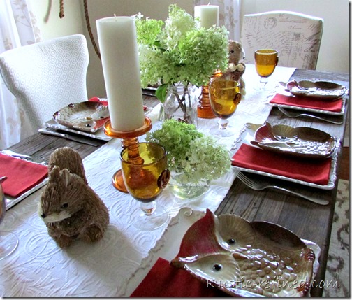 pre fall and autumn tablescape using summer colors