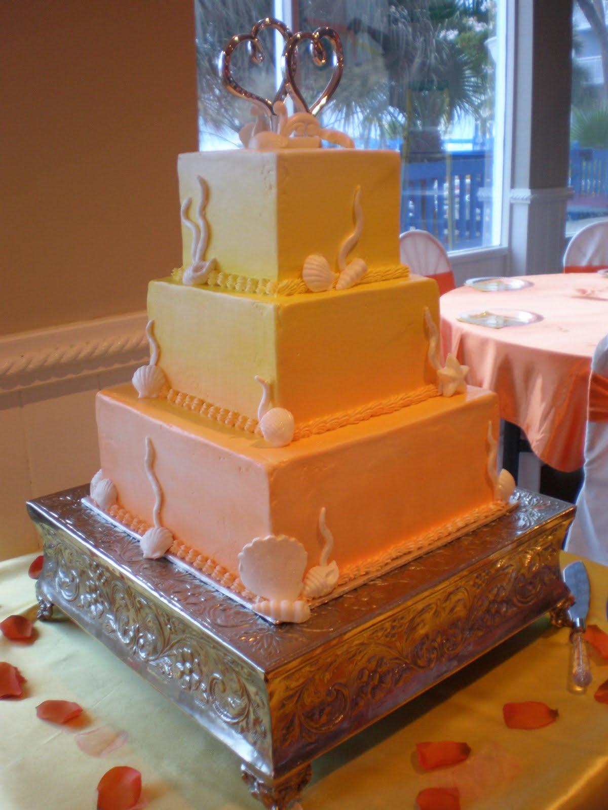 Beach Sunset Wedding Cake