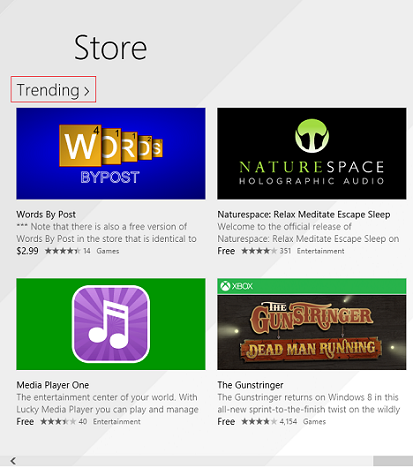 Windows 8.1, app, giochi, Store, scopri, installa, rivedi