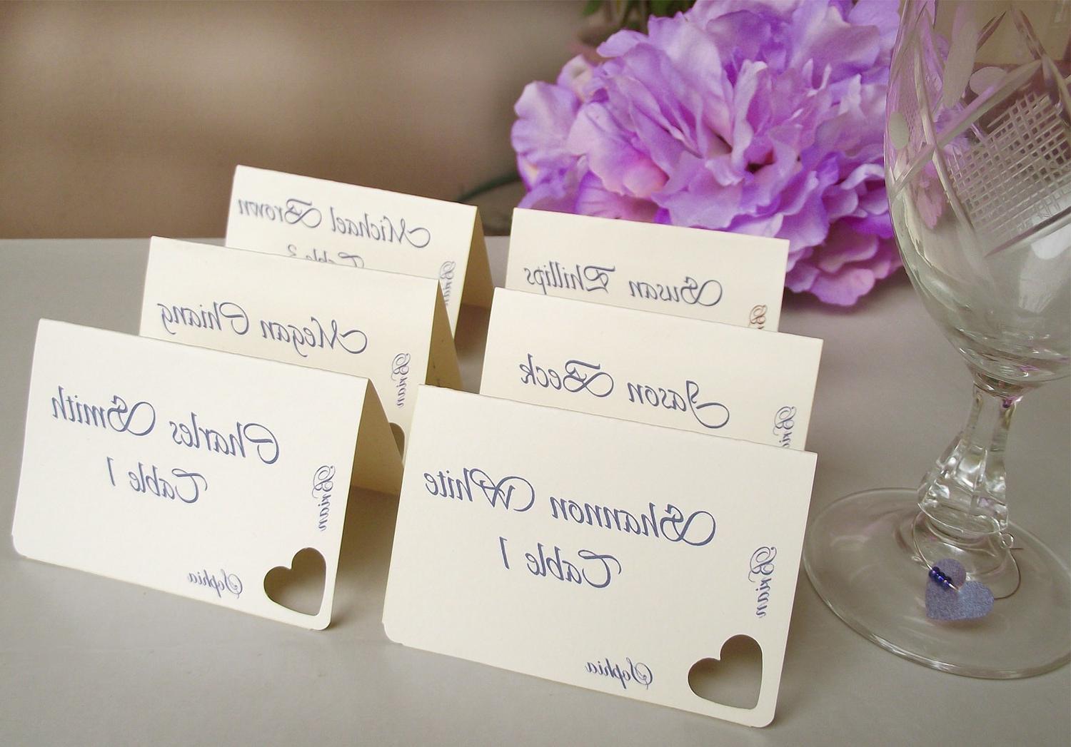 Wedding place cards - romantic