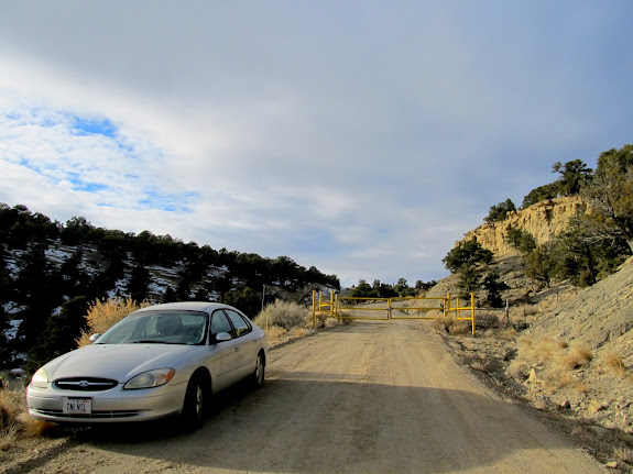 Parked at a locked gate