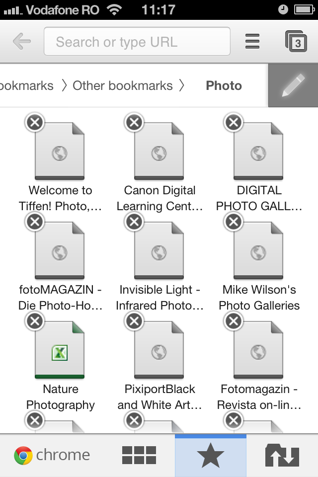 Chrome iOS edit bookmarks