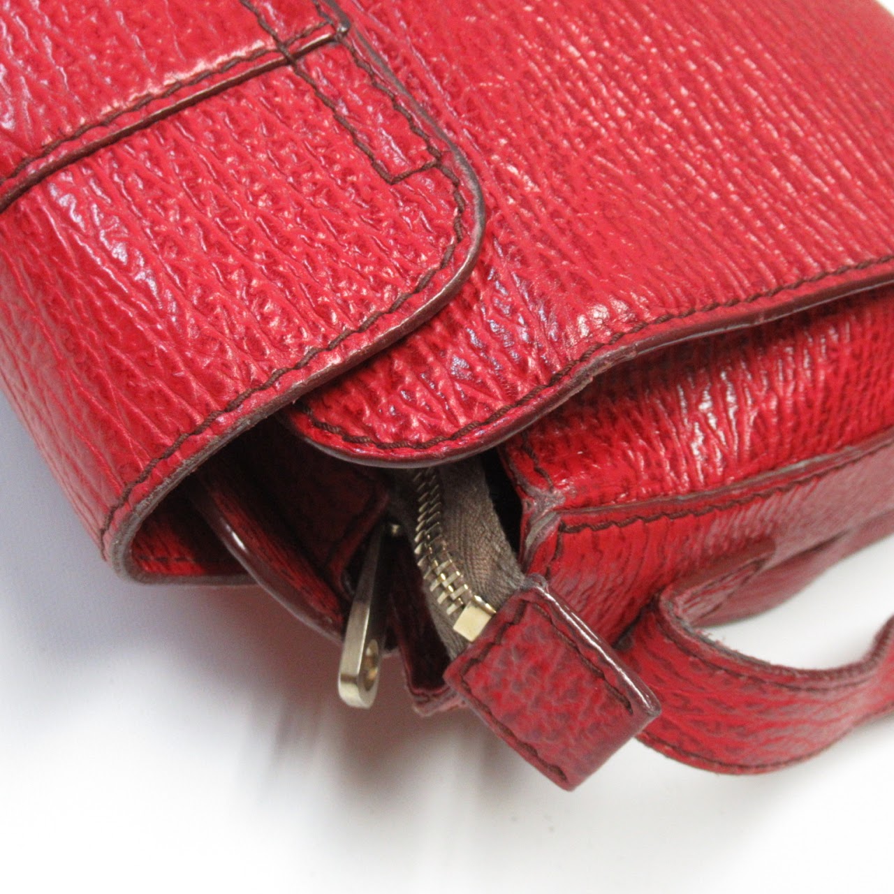 Bally Vintage Red Leather Crossbody Bag