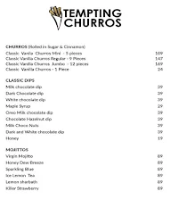 Tempting Churros menu 1