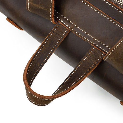 Title 13, Retro Backpack Top Layer Leather Luggage Leisur...