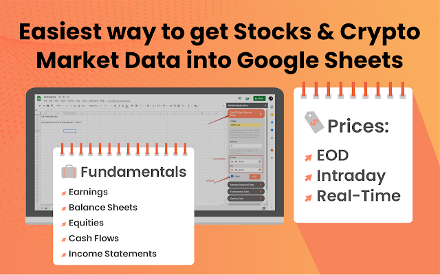 Screenshot of Google Sheets Financial Add-In