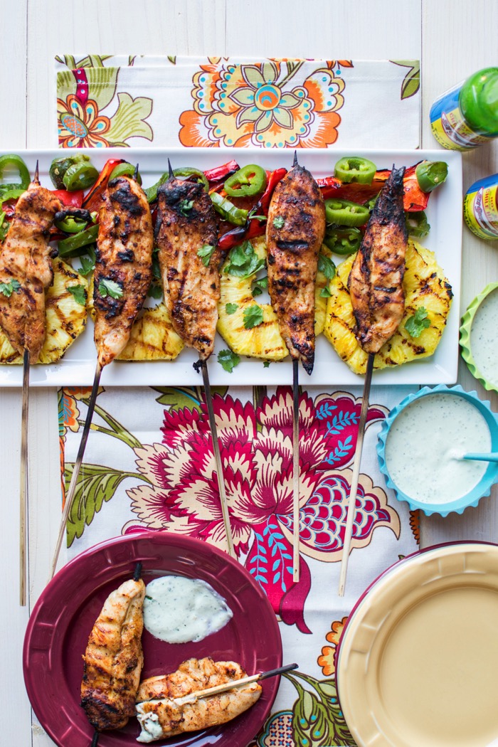 Jerk Chicken Skewers with Aioli Sauce for a party Jerk Chicken Skewers with Aioli Sauce for a party