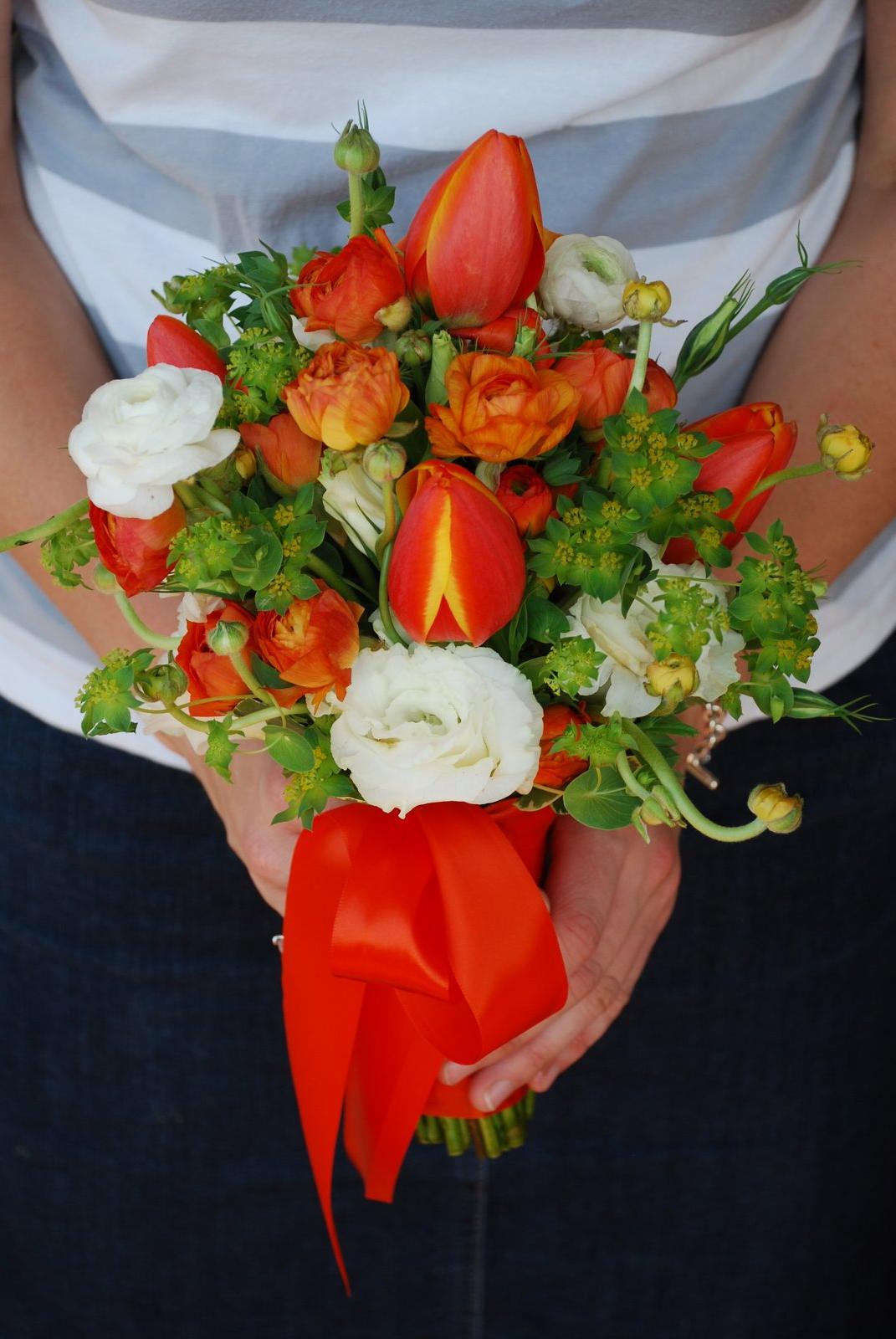 orange ranunculus wedding