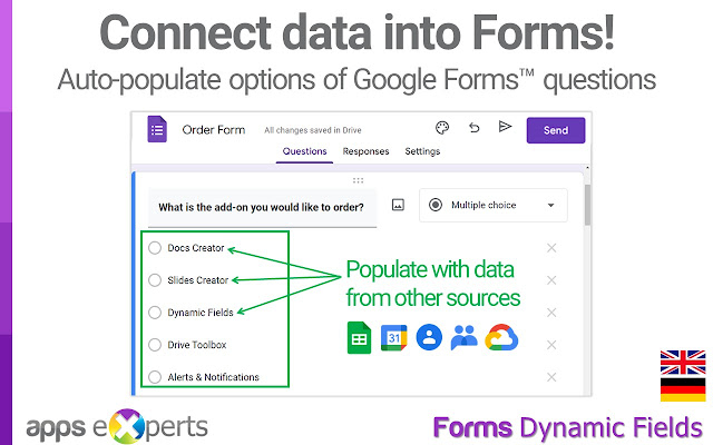 Screenshot of Dynamic Fields - Update Forms questions