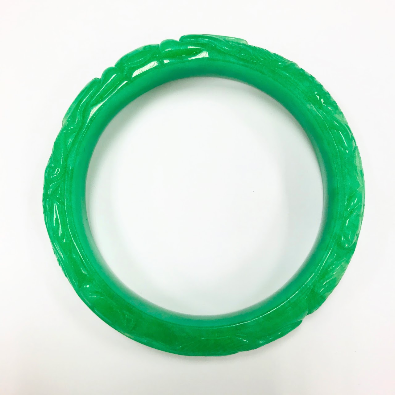 Green Jade Dragon Bangle