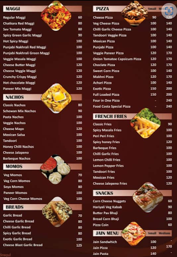 Foodcosta - Thane menu 