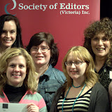 Accredited Editors (L to R) Joely Taylor, Karyn Noble, Sarah Norman, Carolyn Leslie, Kristy Burt, Scharlaine Cairns, Melanie Sheridan