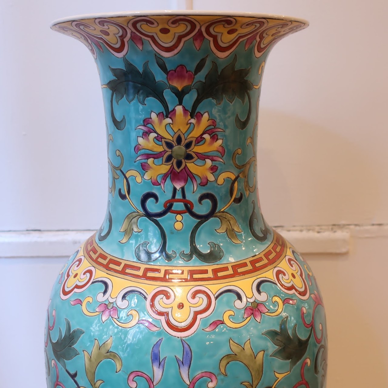 Ceramic Floral Floor Vase