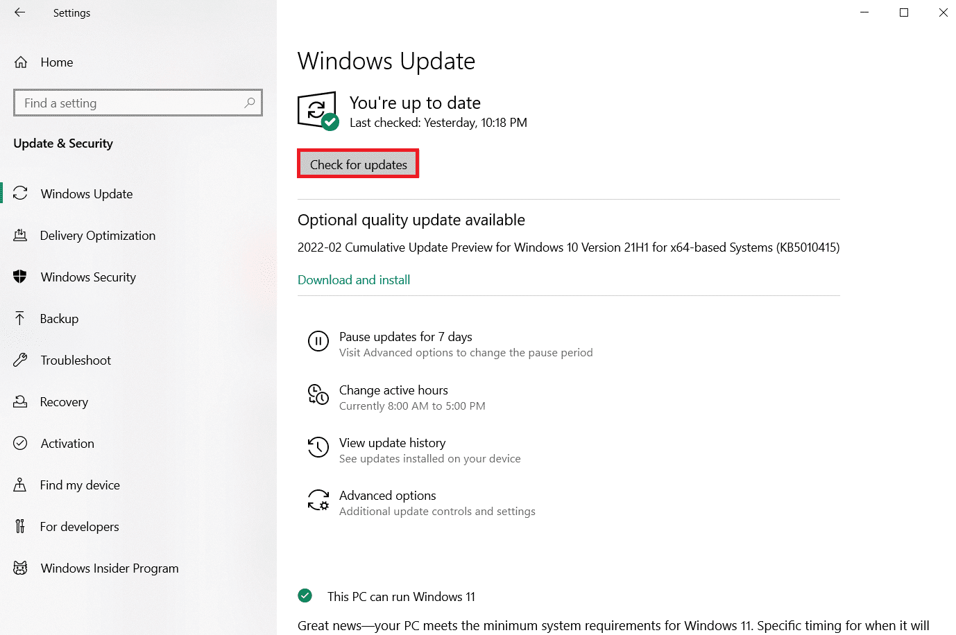 Haga clic en Buscar actualizaciones.  Cómo reparar el error del controlador de Bluetooth en Windows 10