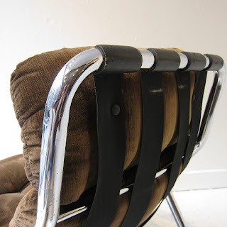 Mid-Century Modern Tubular Chrome Lounge Chair Pair