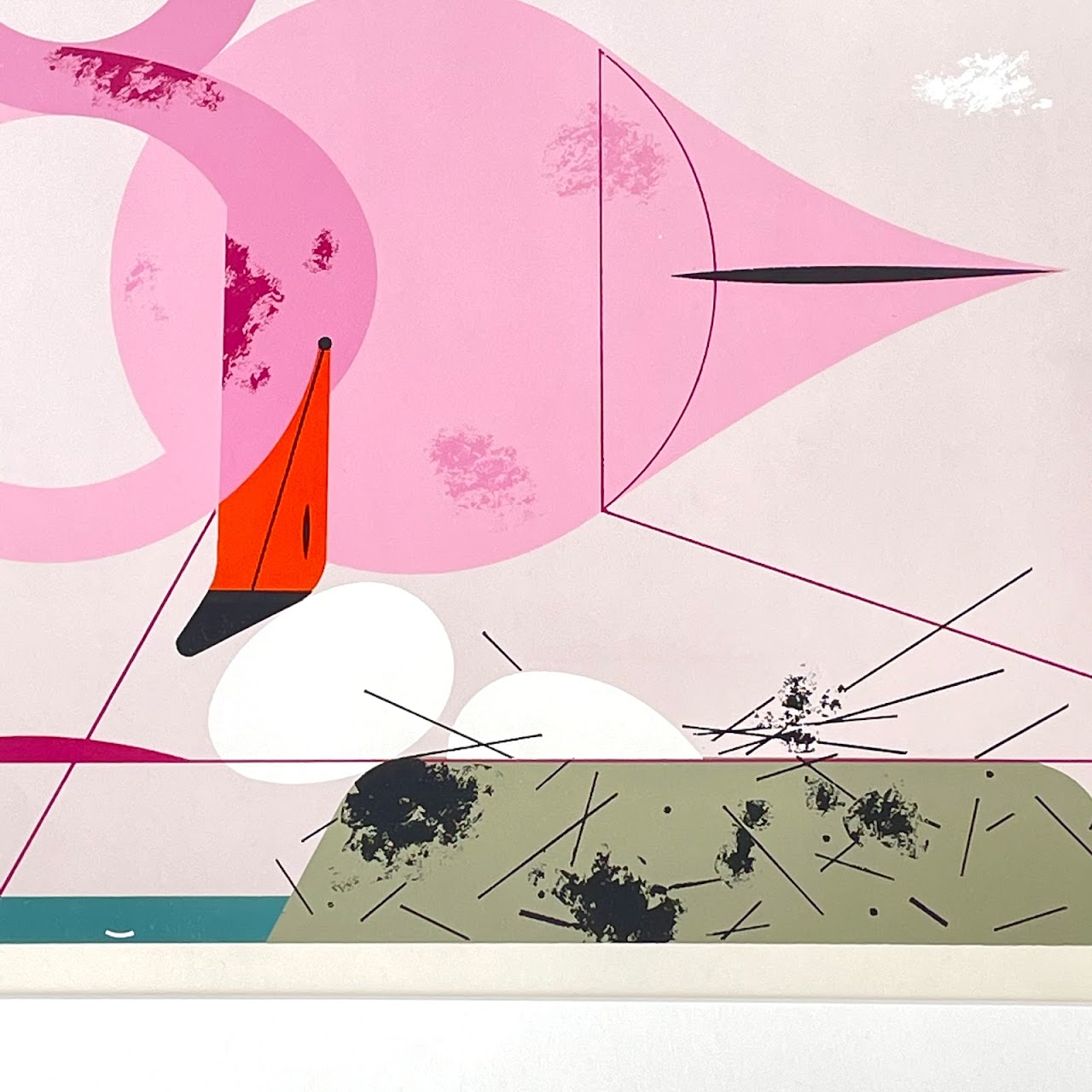 Charley Harper Signed 'Flamingos' Serigraph