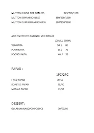 Briyani Di Party menu 2