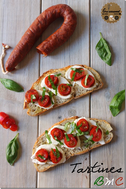 Tartines Basilic, Mozza, Chorizo 2