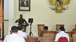 Dandim 0801 Pacitan Hadiri Rapat Sosialisasi Vaksinasi Covid-19 Bagi Forkopimda, Camat Dan Kepala Puskesmas