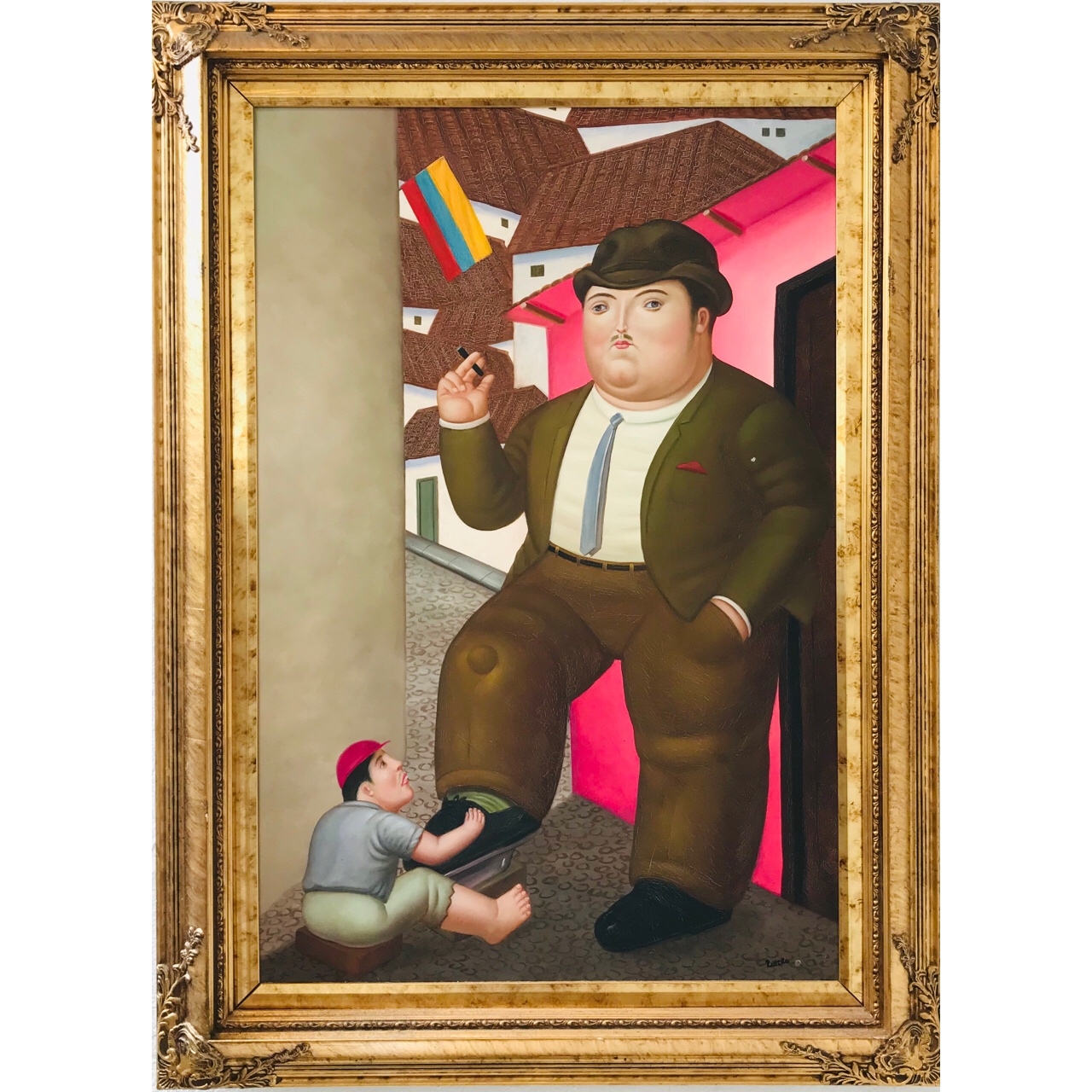 Signed 'Rotero' Botero Homage Painting