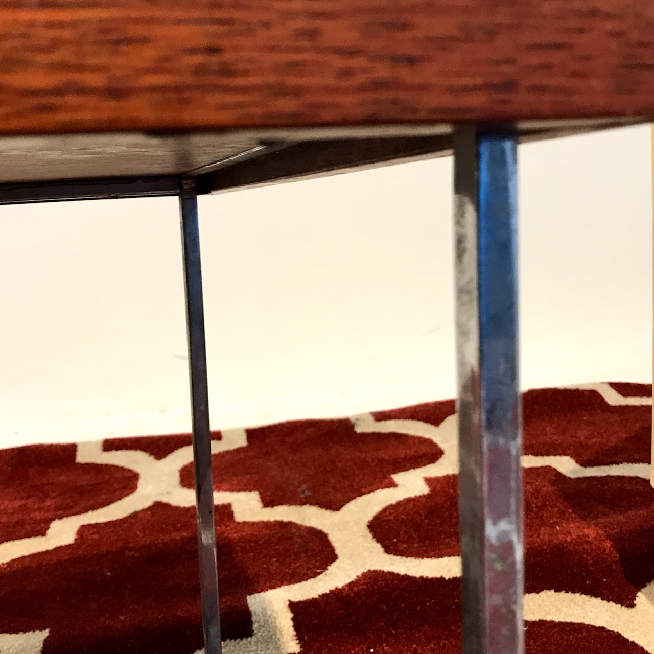 Mahogany and Chrome Tray Table