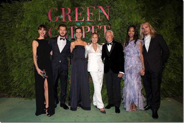 Ludovica Sauer, Alessandro Cattelan, Roberta Armani, Lauren Hutton, Giorgio Armani, Zoe Saldana and Marco Perego_By SGP