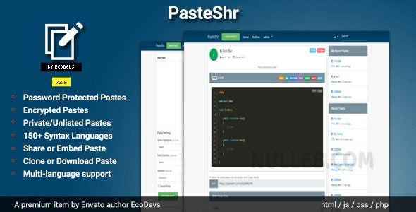PasteShr  – Text Hosting & Sharing Script NULLED
