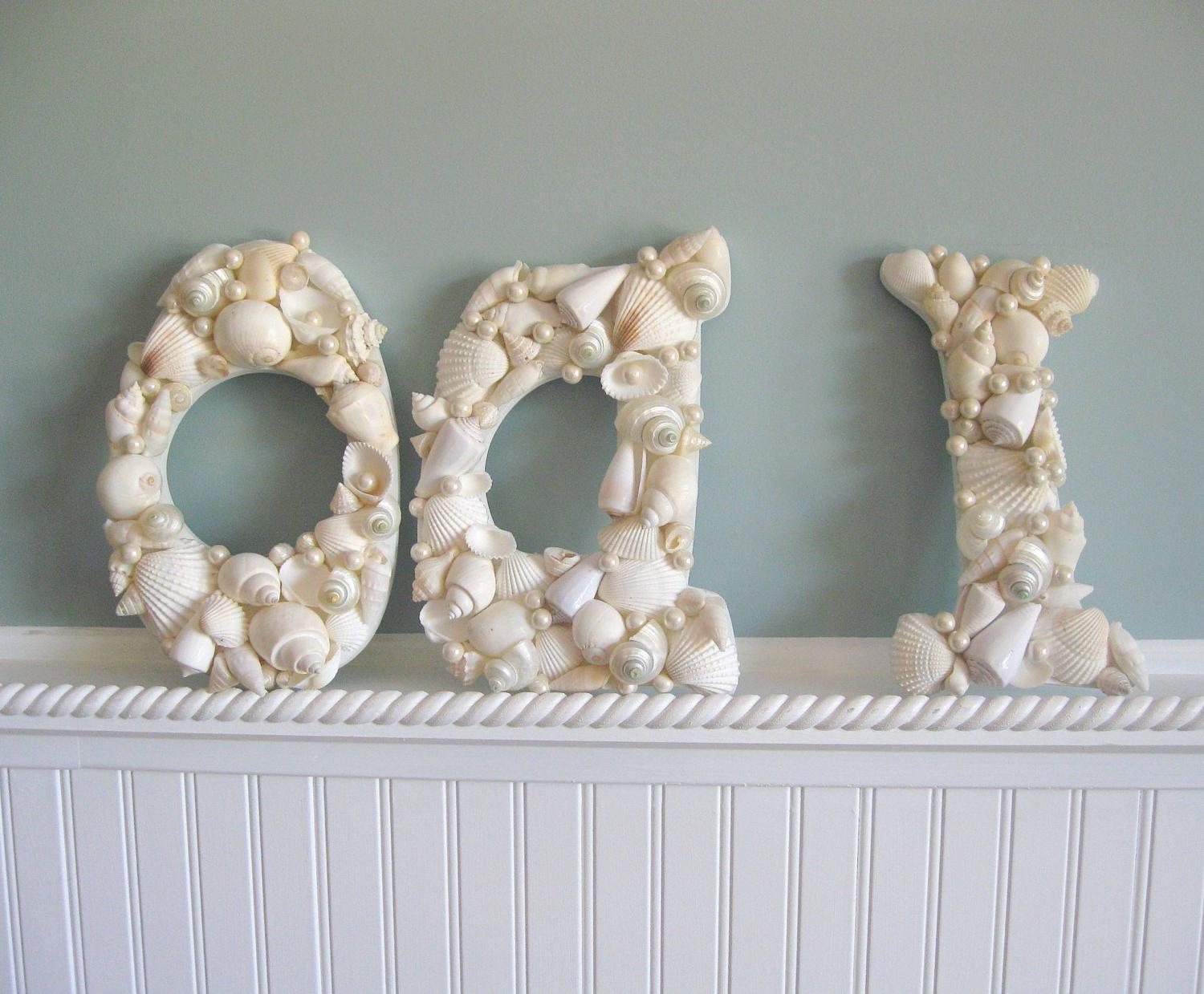 Beach Wedding Seashell Letters