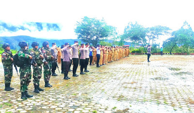 TNI-Polri Bersama ASN, Gelar Apel GabunganCegah Aksi KST