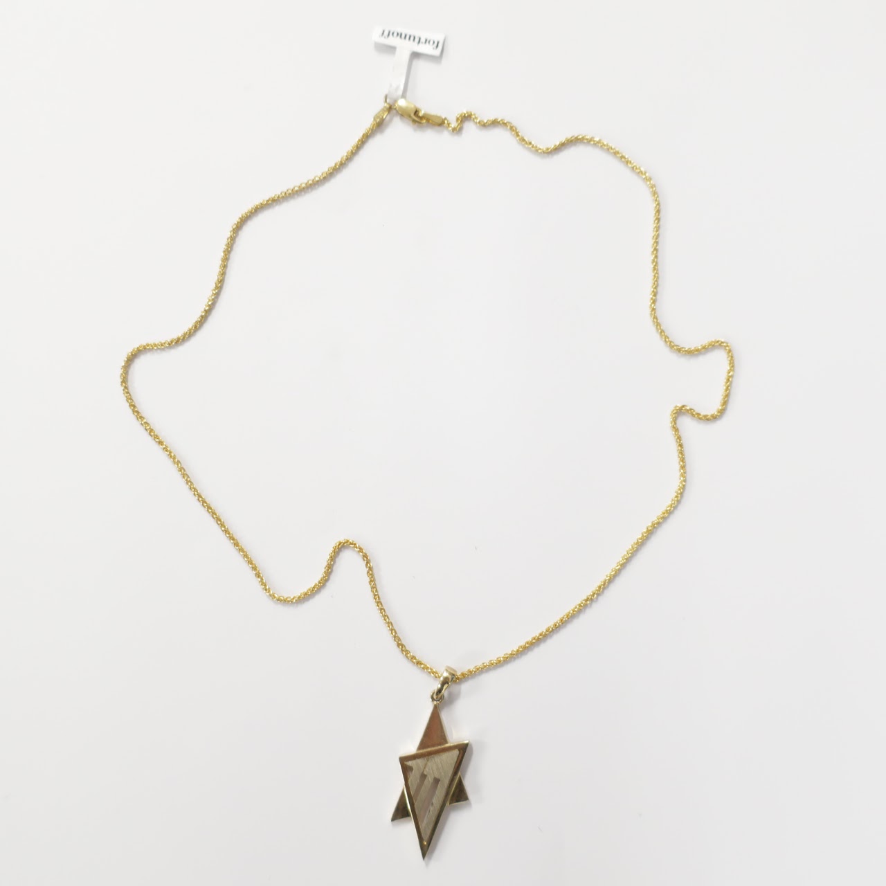 14K Gold Abstract Star Pendant Necklace