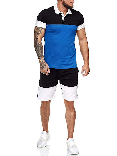 Title 4, Mens Sports Suit Color Matching Stitching Lape...