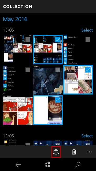 Windows 10 Mobile、Lumia、Bluetooth、共有、ファイル、送信