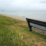 magical beach on Texel, over looking 'De Reede Van Texel' where thousand of Dutch merchant vessels laid anchorage in Texel, Netherlands 