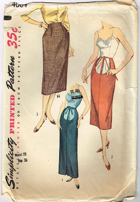 Vintage AdvanceSew Easy Pattern 8513 50s Maternity Back Wrap Skirt