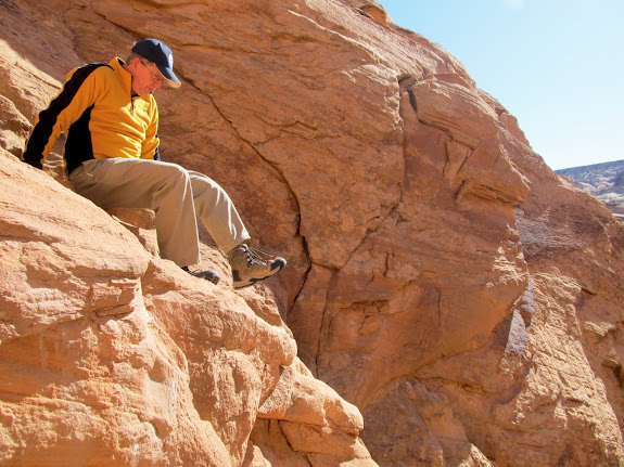 Mike descending the crack