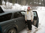 Laura as we got to the condo at Keystone - yay snow!